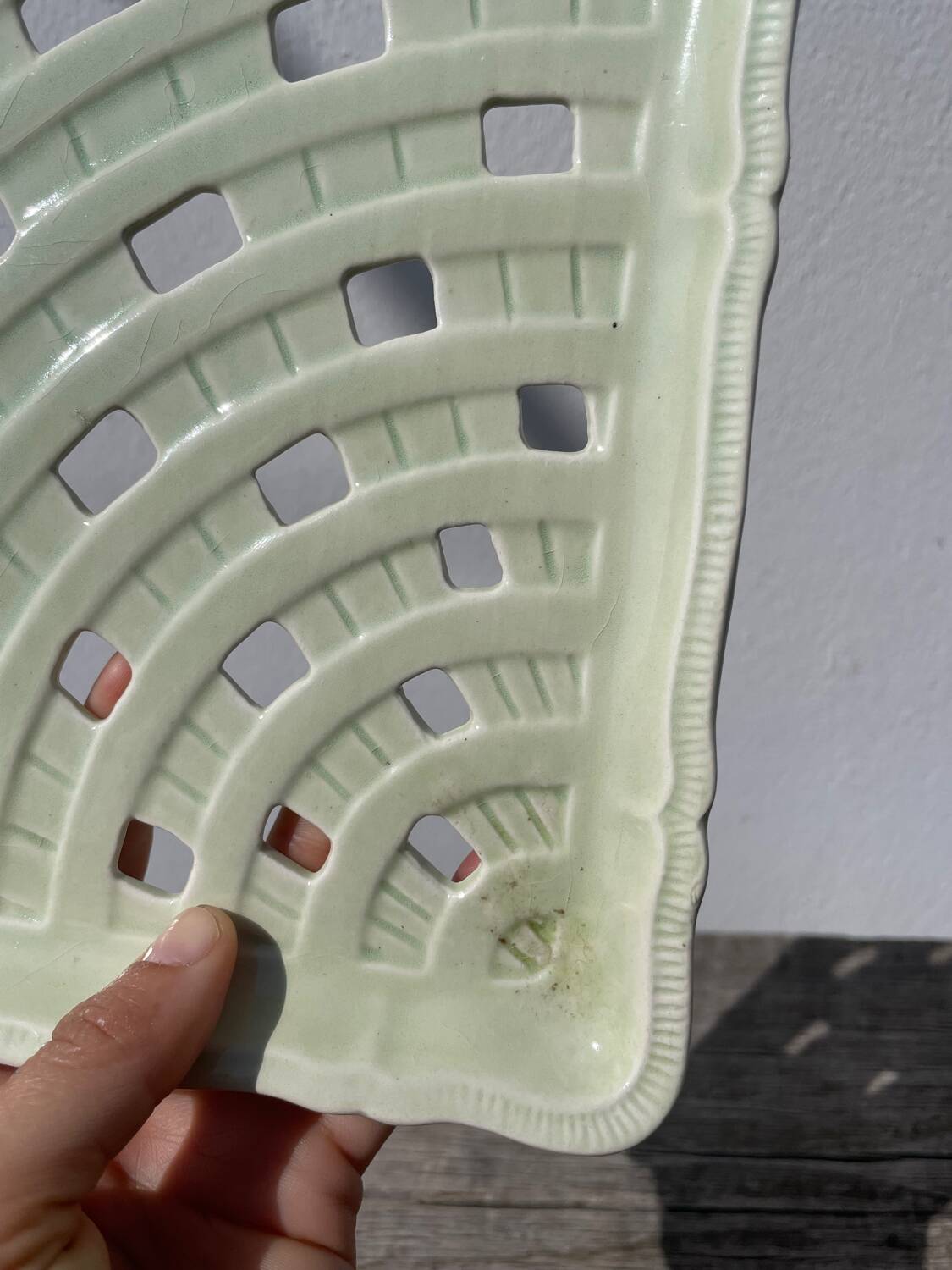 Sarreguemines ceramic braided dish