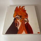 Coq portrait peinture à l’huile