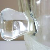 Champagne bucket, Art Deco style and period, thick, molded, frosted crystal