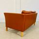 Vintage retro danish mogens hansen 2 person cognac leather sofa
