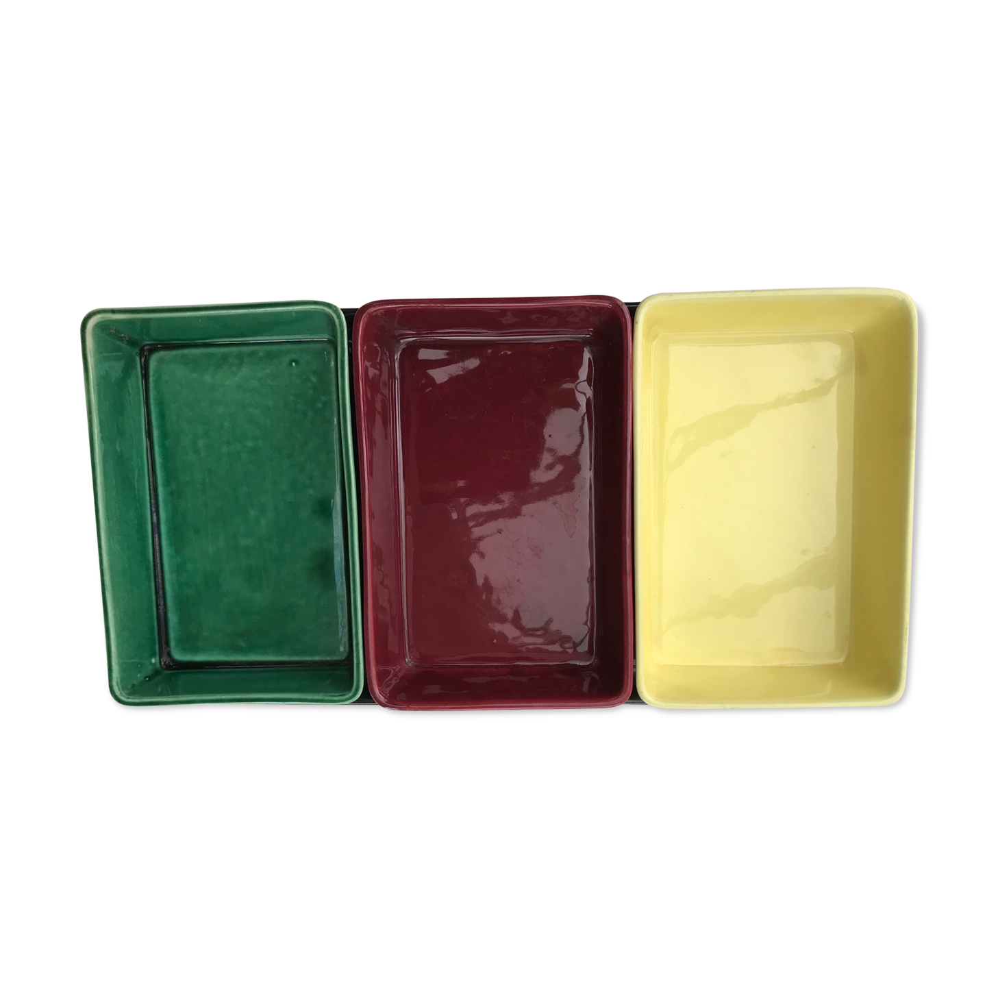 Dish with 3 dishes of colors ceramic