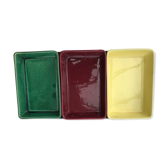 Dish with 3 dishes of colors ceramic