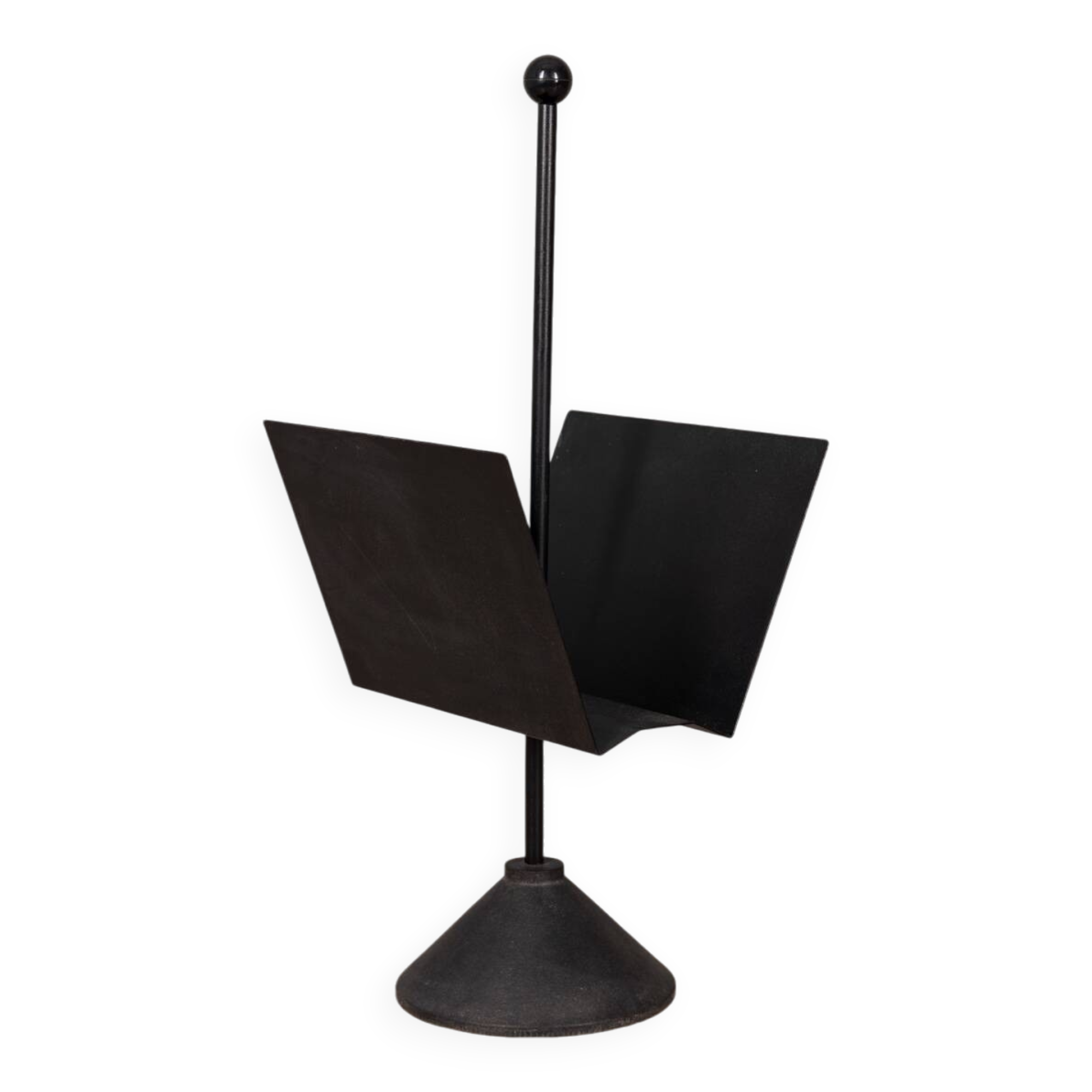 Porte-revues vintage années 80 en métal noir, design porada arredi