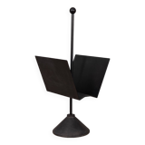 Porte-revues vintage années 80 en métal noir, design porada arredi