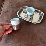 Metal egg cup set