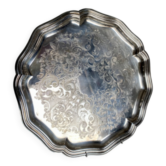 Sheffield chiseled silver metal tray