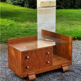 Art deco dressing table in golden blond mahogany from the 30s