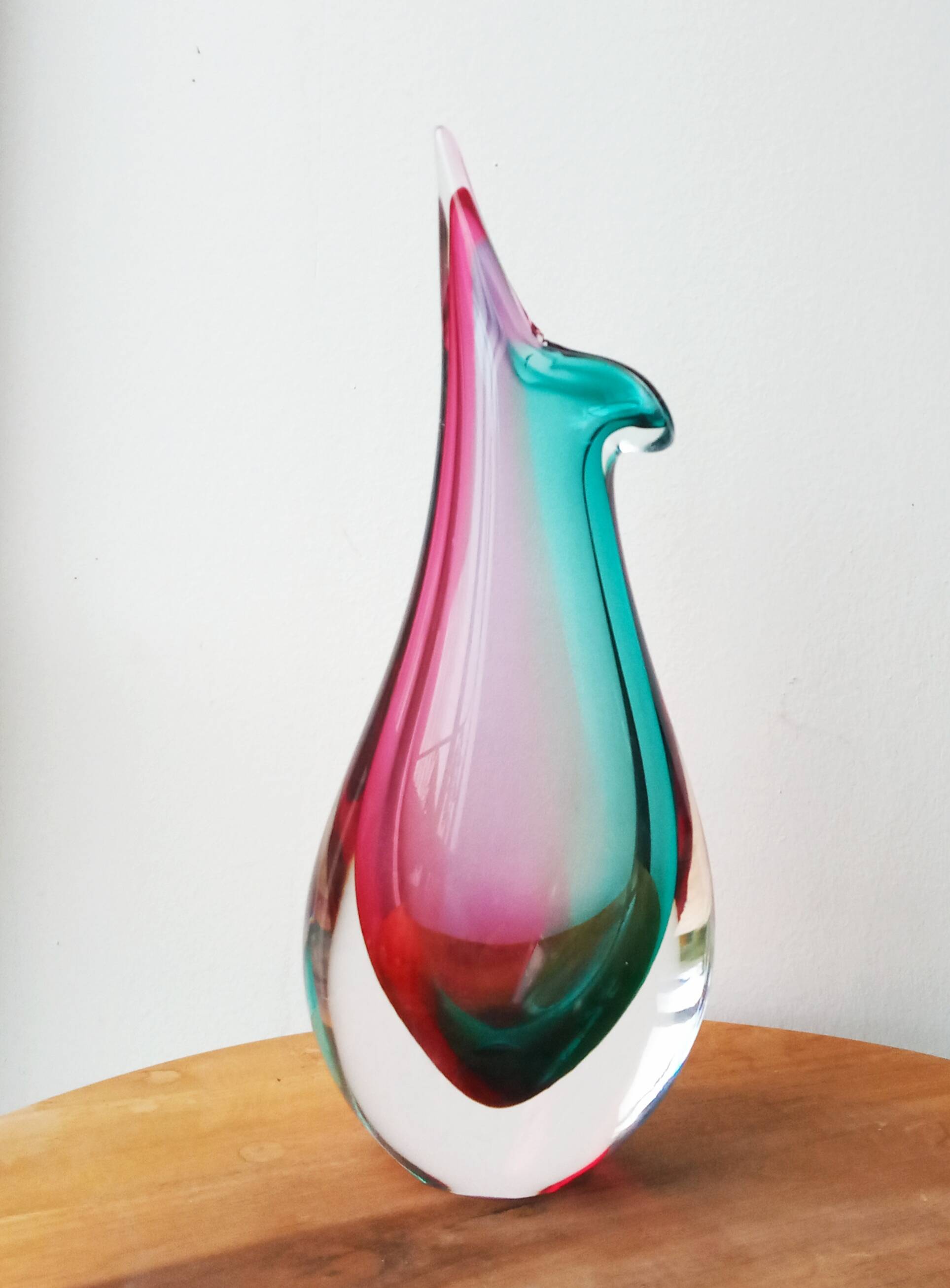 Sommerso Vintage Murano Glass Vase