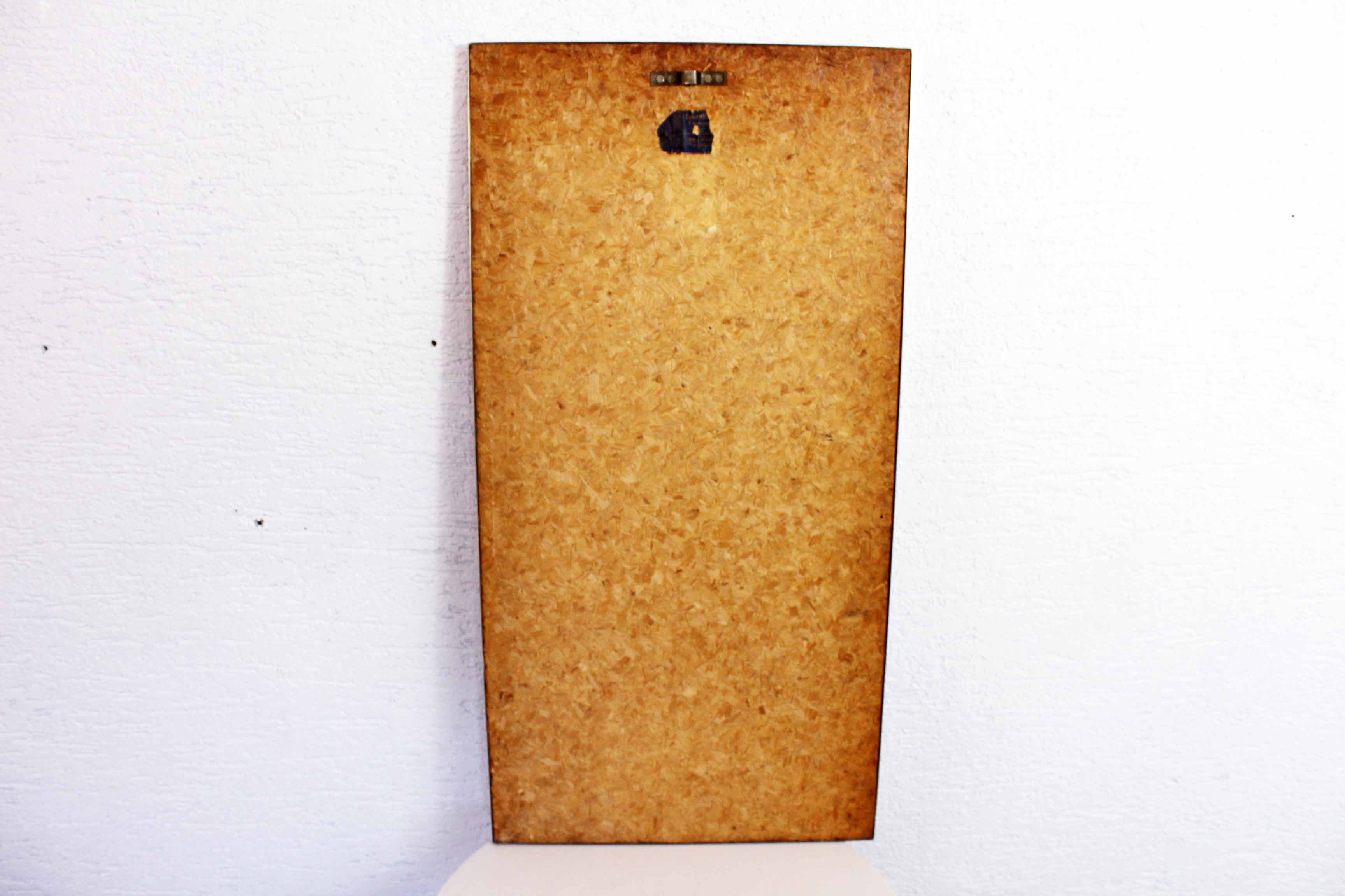 Vintage mirror engraved brass frame - 80x40cm