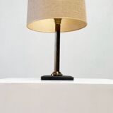 Black leather table lamp