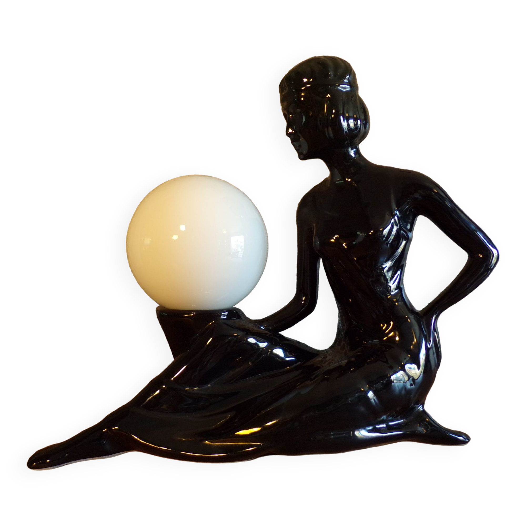 Woman ceramic lamp