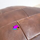 Pouf cuir en parchwork