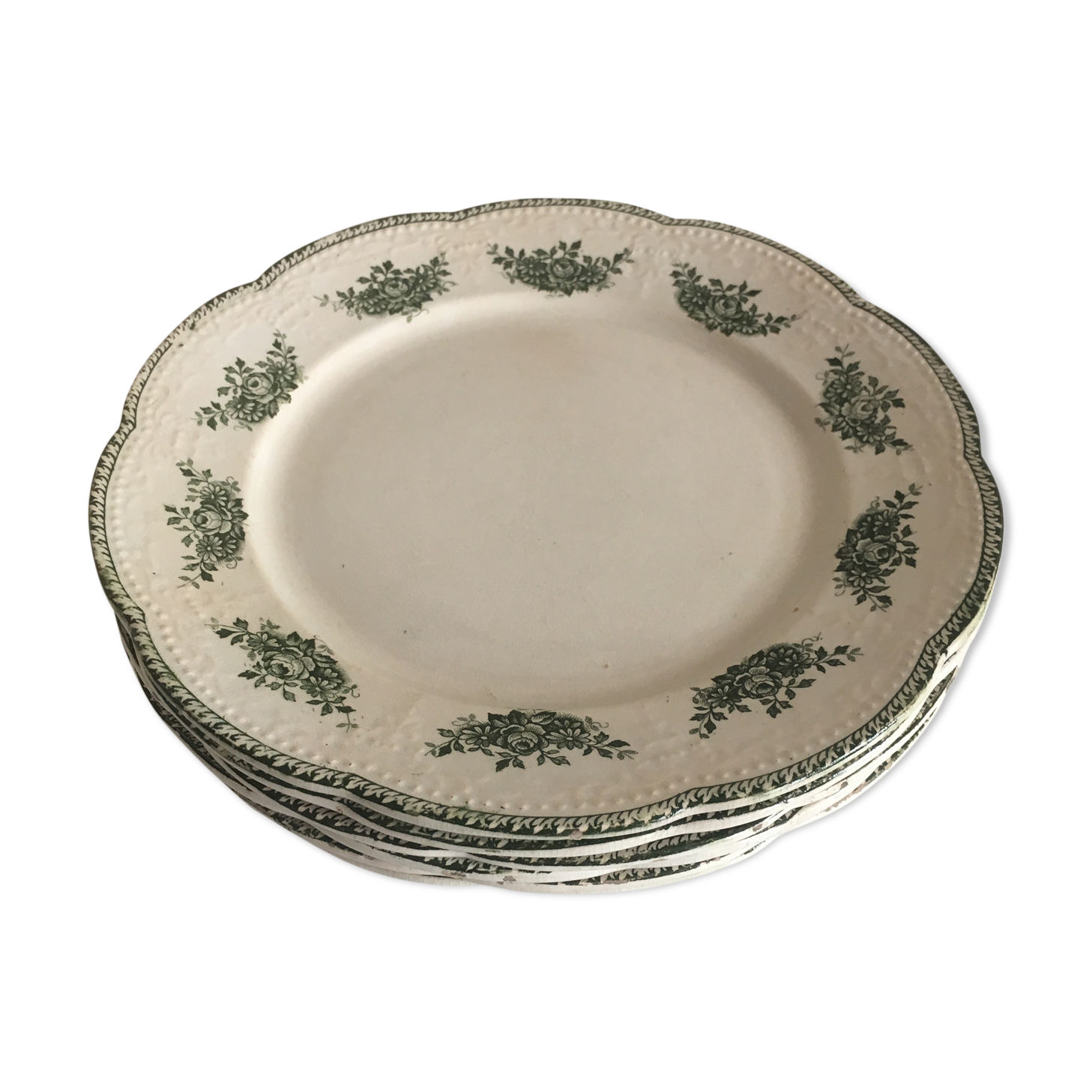 Lot of 6 porcelain dessert plates Badonviller "Richelieu"