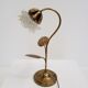 Vintage brass and glass flower lamp