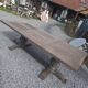 Table de ferme en chêne patiné gris