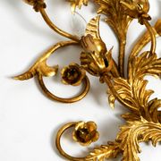 XL 1960s Italian gold-plated wall lamp with four sockets | heigh 80ccm