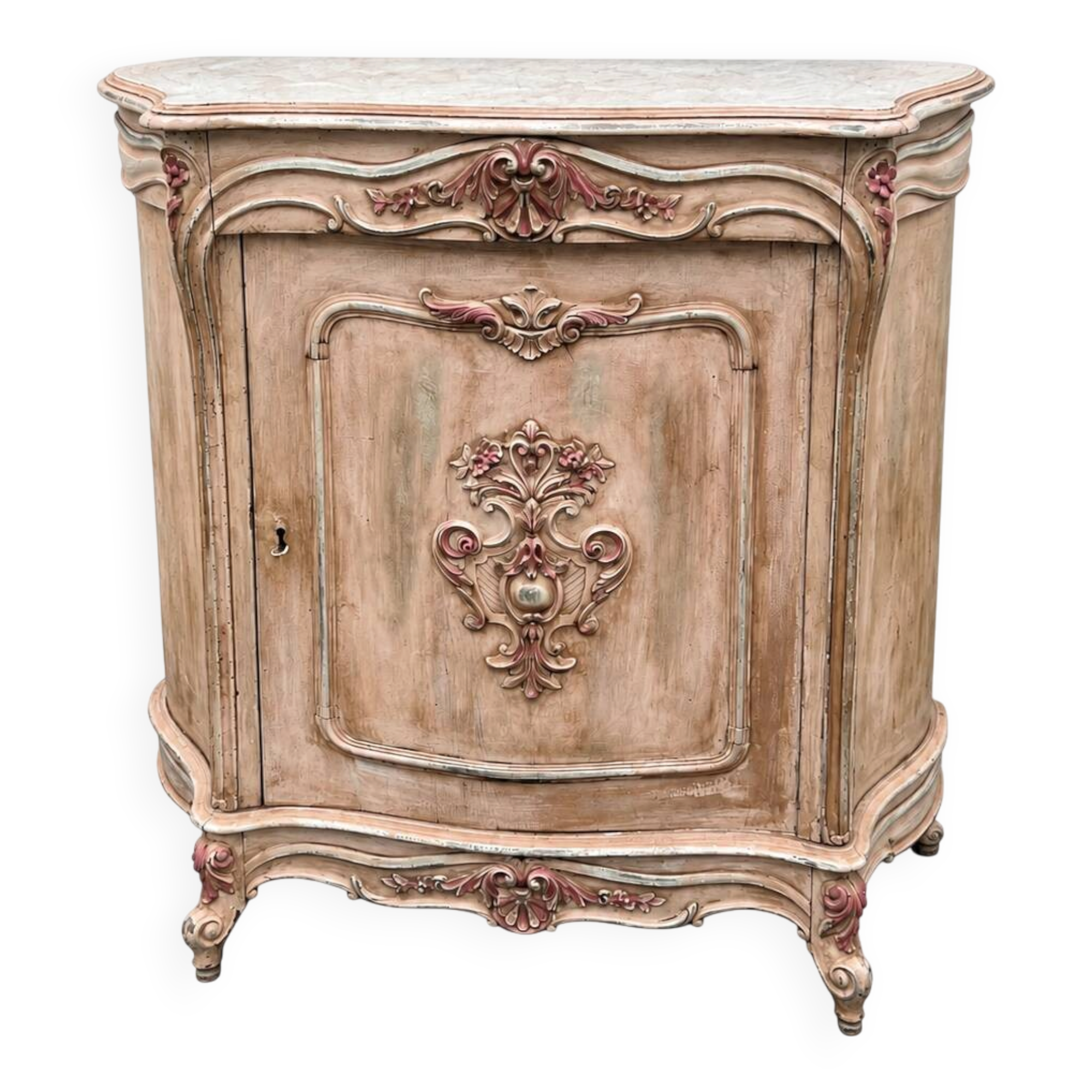 Louis XV style side table – door carved with floral decoration