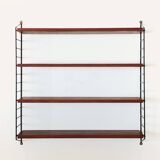 String wall shelf in wood and metal, 1960s