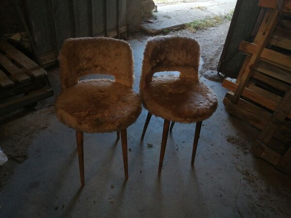 Paire de fauteuils moumoute