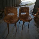 Paire de fauteuils moumoute
