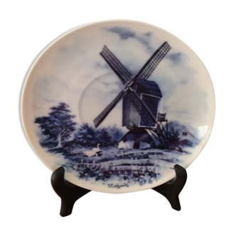 Hand-decorated blue Delft plate vintage