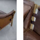 Vintage scandinavian oak & leather 2-seater Safari sofa, 1960s