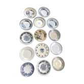 Lot 14 assiettes dépareillées Terre de Fer