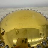 Unique modernist design crystal glass and brass wall light, Austria 1950s