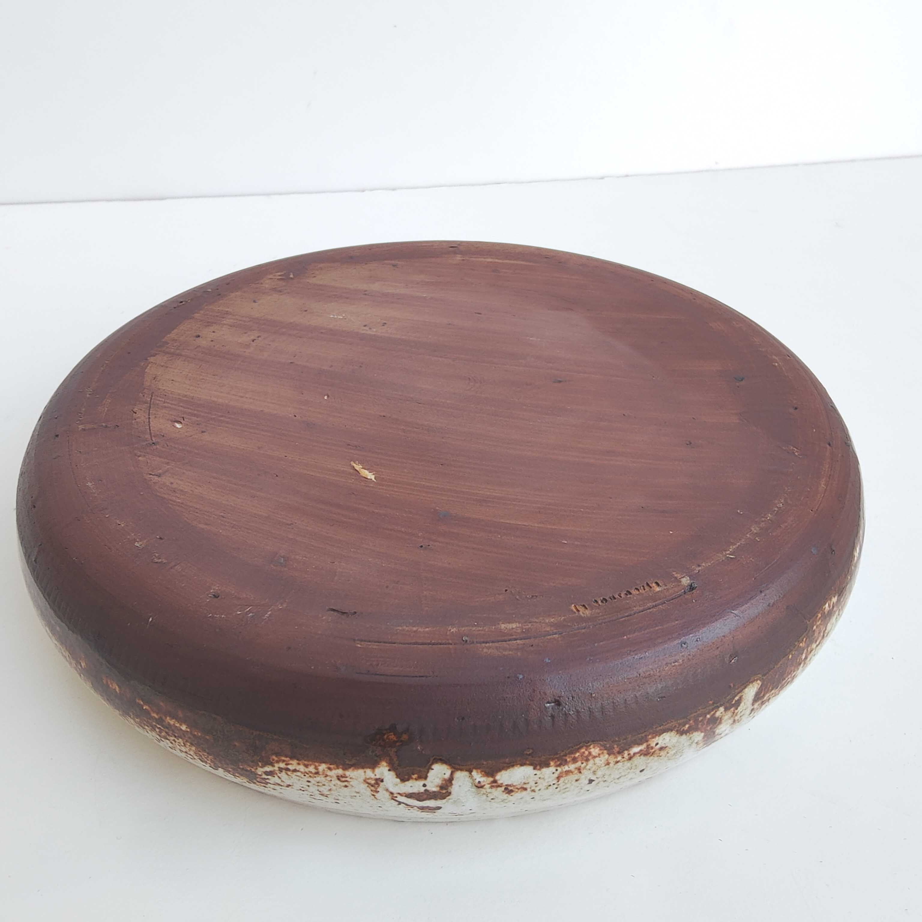 Sandstone dish signed turnery diameter 26cm