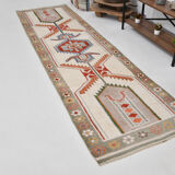 3x11 geometric oushak runner rug,97x348cm