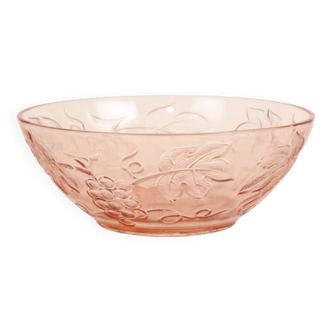 Vintage Pink Crystal Bowl Grape Jar Made in France