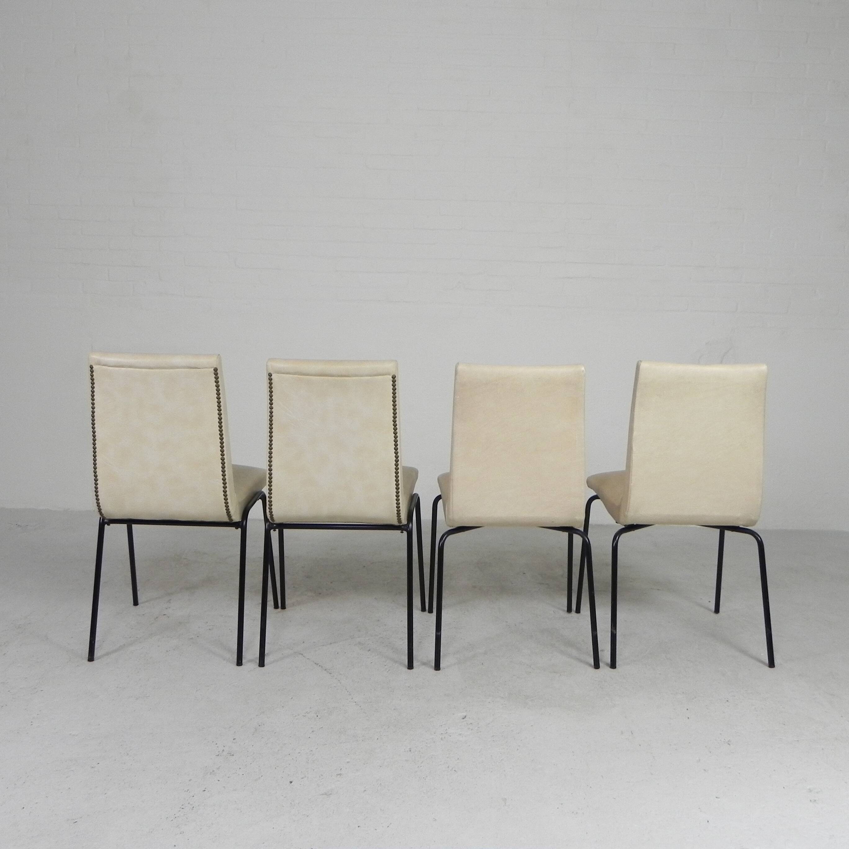 Set of 4 Meurop chairs by Pierre Guariche, 1950s
