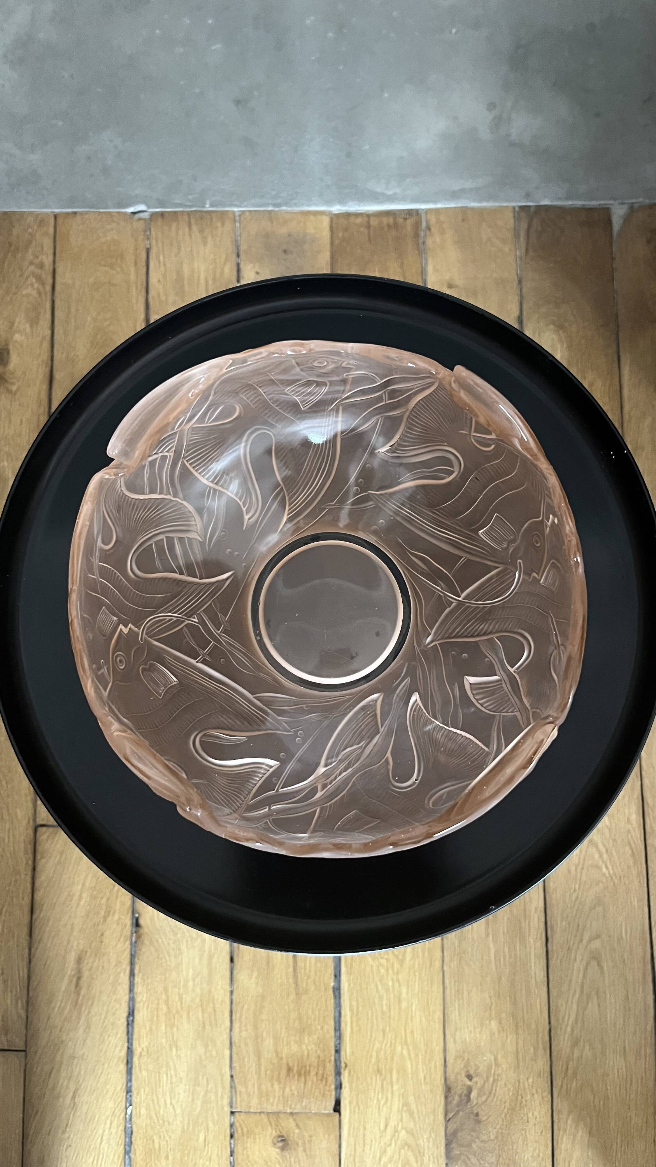 Art Deco pink fish bowl or salad bowl