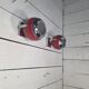 Pair of vintage chrome metal eyeball wall lights from the 70s