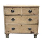 English chest of drawers in fir early twentieth raw patina