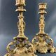 Pair of late 19th century Louis XIII Renaissance style spelter candlesticks