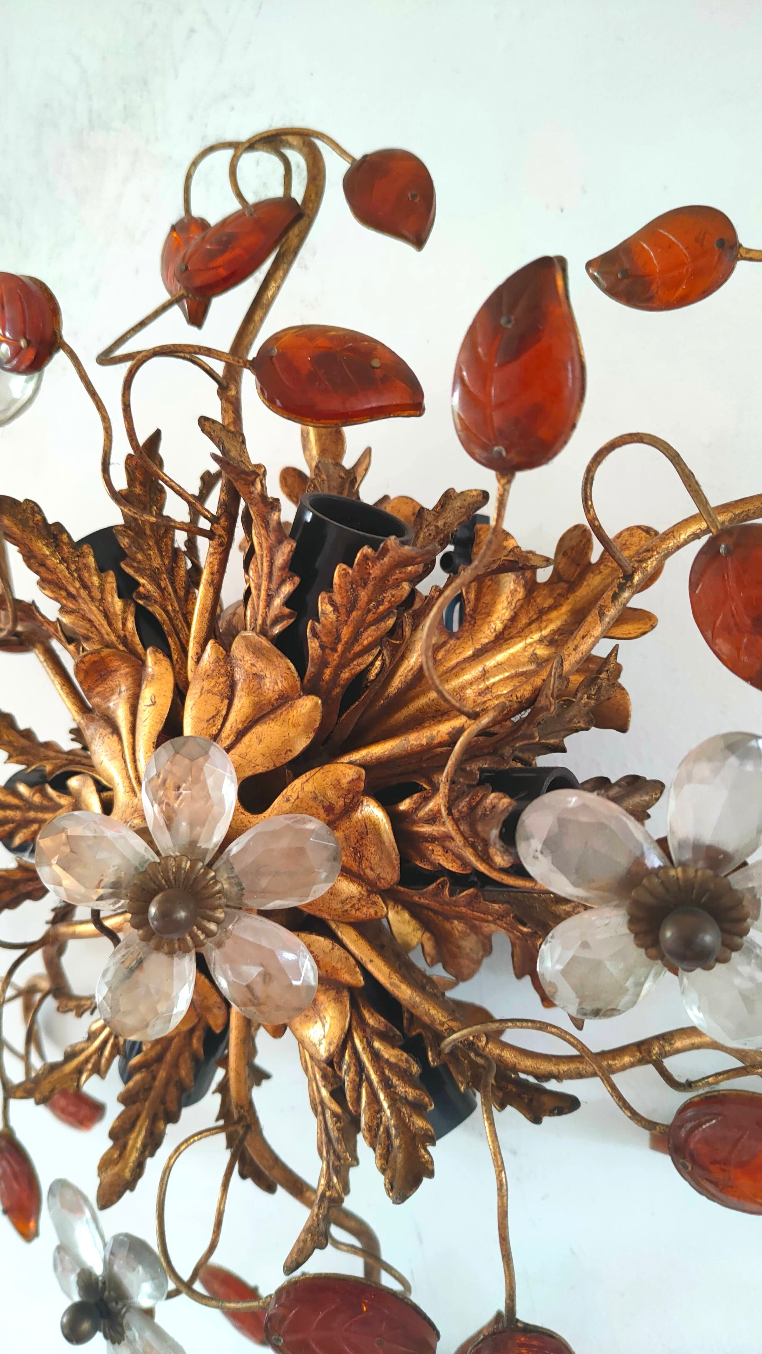 Wall lamp Maison Banci metal and glass of Murano design 70s