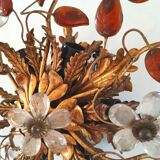 Applique Maison Banci métal et verre de Murano design années 70