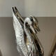 Vintage swan letter holder in silver metal