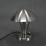Bauhaus  Nickel "Mushroom" Table Lamp, Czechoslovakia, 1930s