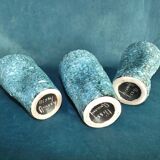 3 vases Ceramic Modernist Turquoise Free Form Nissy Annecy circa 1950