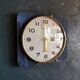 Square silent vintage wall pendulum clock "Romatic golden blue"