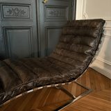 Weimar chaise longue in leather