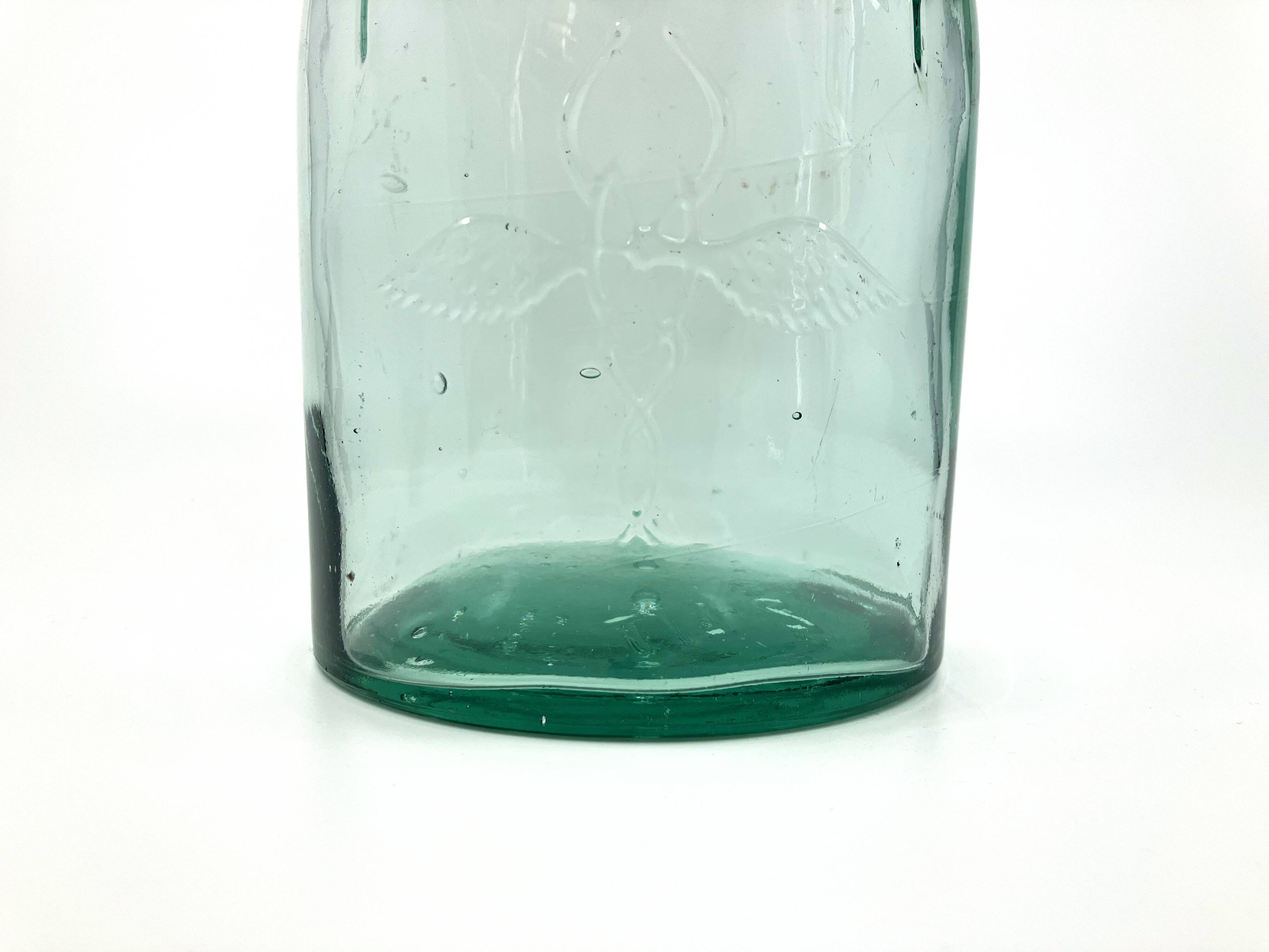 Large "Mercur" glass bottle with ceramic stopper • 2L • 1930