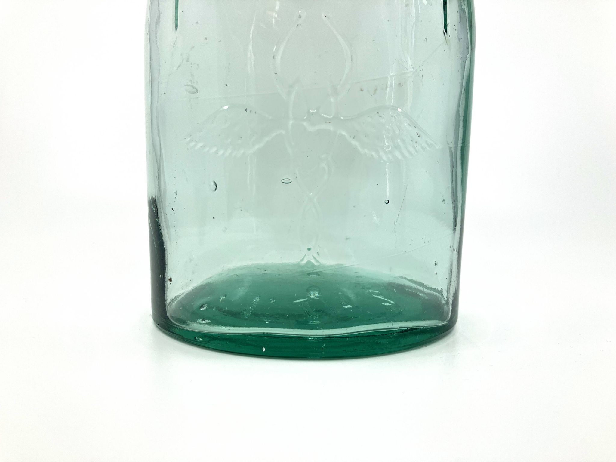 Grande bouteille "Mercur" en verre et bouchon en céramique • 2L • 1930