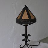 Lampe de table dragon en fer forgé, style Arts & Crafts | Italie | Années 1910