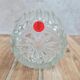Vintage glass ice bucket with golden handle