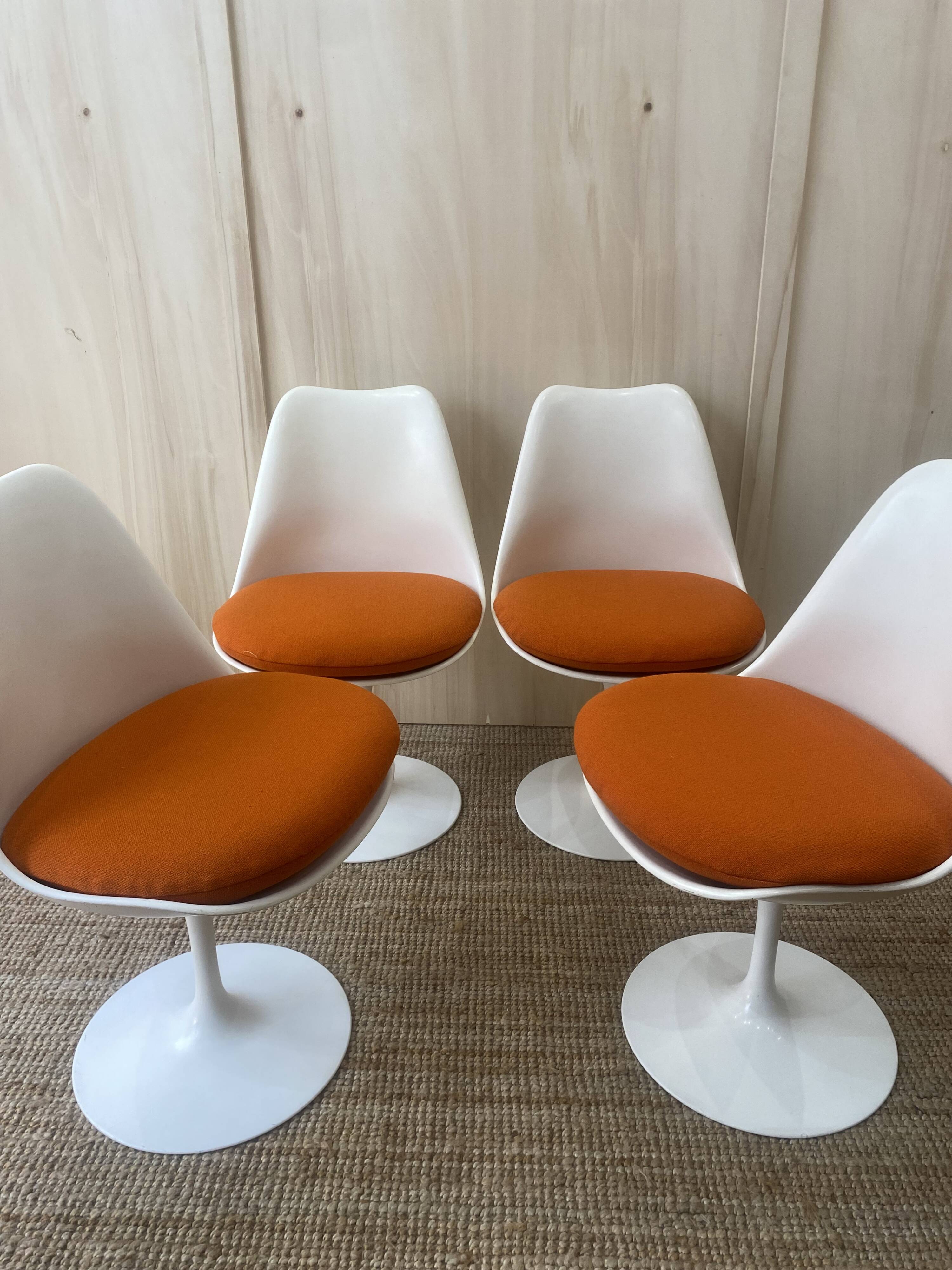 4 swivel Tulip chairs - Knoll - vintage