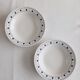 Set of 2 blue heart-shaped deep plates Oxford Brazil.