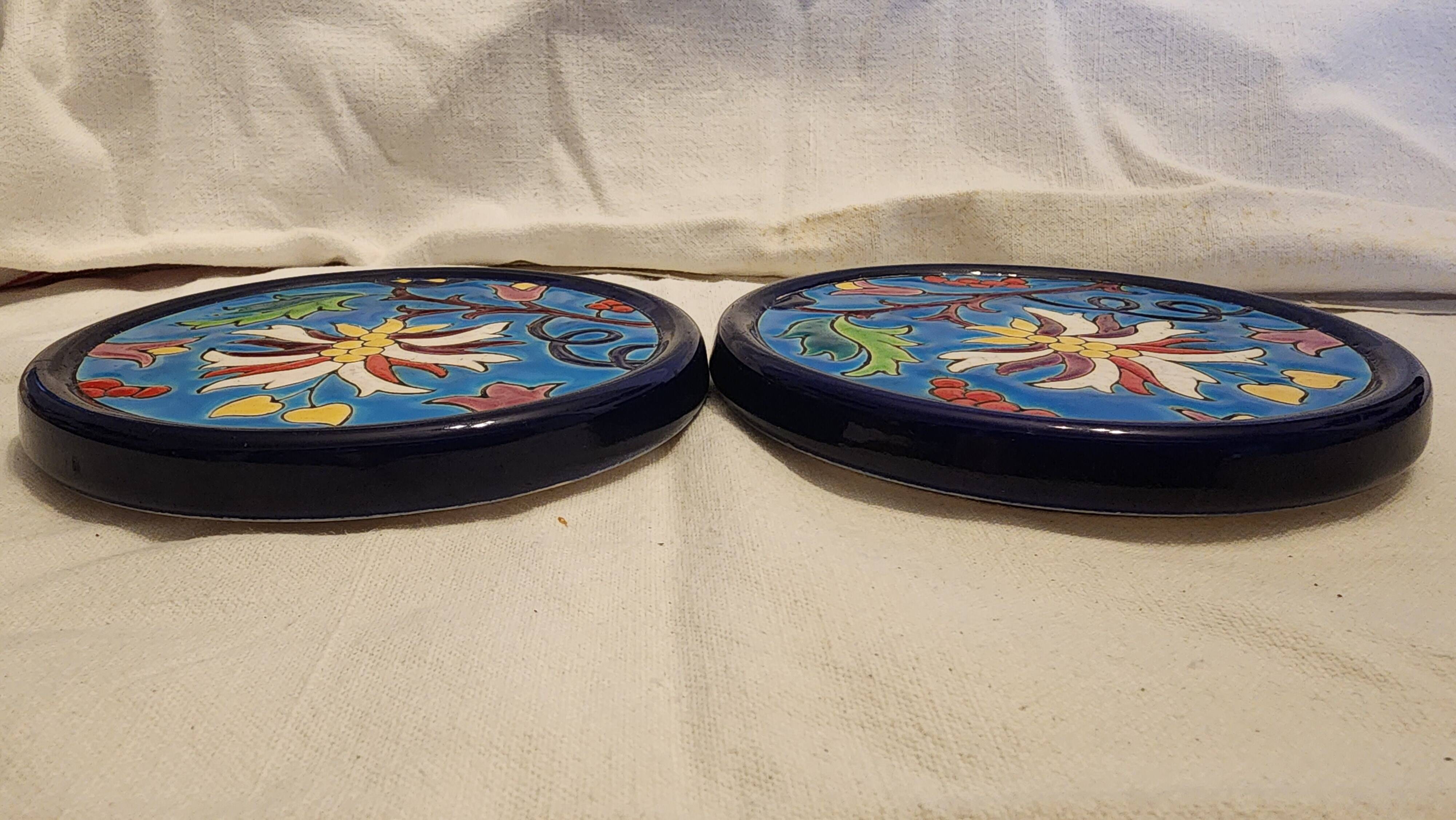 2 Longwy Enamel Bottle Holders